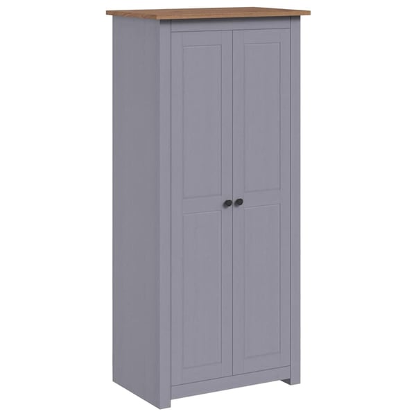 vidaXL Garderobeskap grå 80x50x171,5 cm heltre furu Panama Range