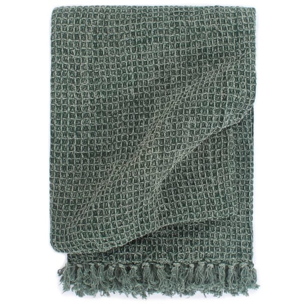 vidaXL Viltti puuvilla 160x210 cm tummanvihreä