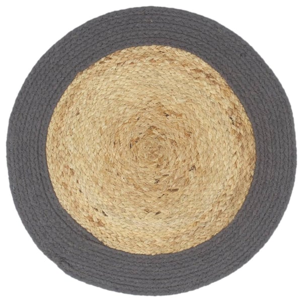 vidaXL dækkeservietter 6 stk. 38 cm jute og bomuld natur og antracit