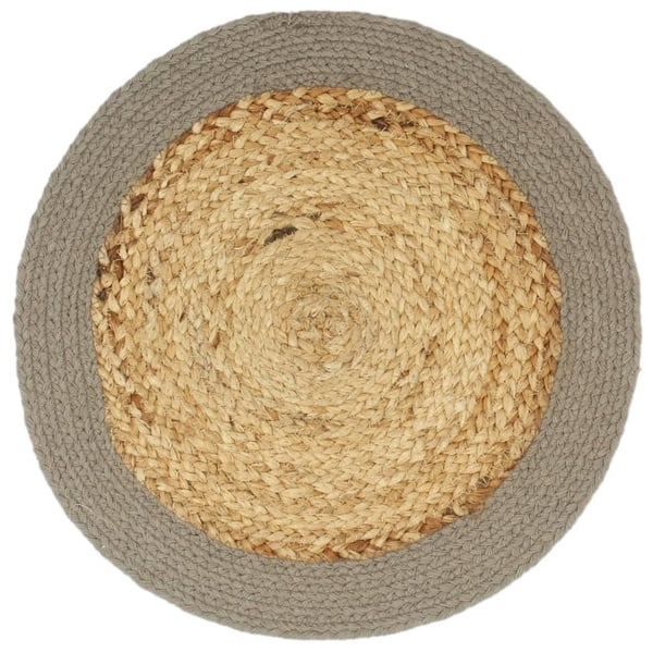 vidaXL dækkeservietter 4 stk. 38 cm jute og bomuld natur og grå