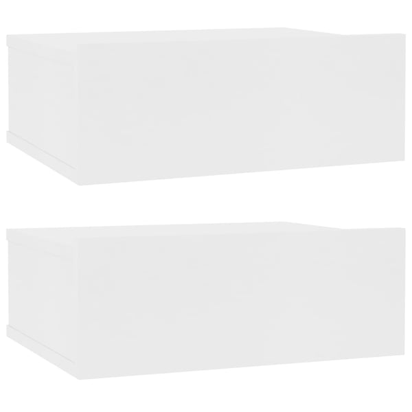 vidaXL svævende natborde 2 stk. 40 x 30 x 15 cm konstrueret træ hvid