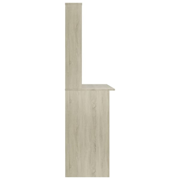 vidaXL Skrivebord med hyller sonoma eik 110x45x157 cm sponplate