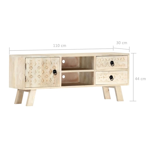 vidaXL TV-benk 110x30x44 cm heltre mangotre
