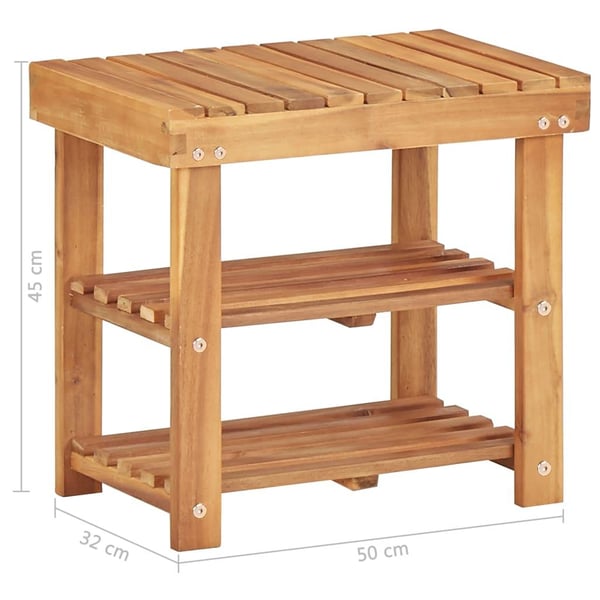 vidaXL Skostativ 50x32x45 cm heltre akasie