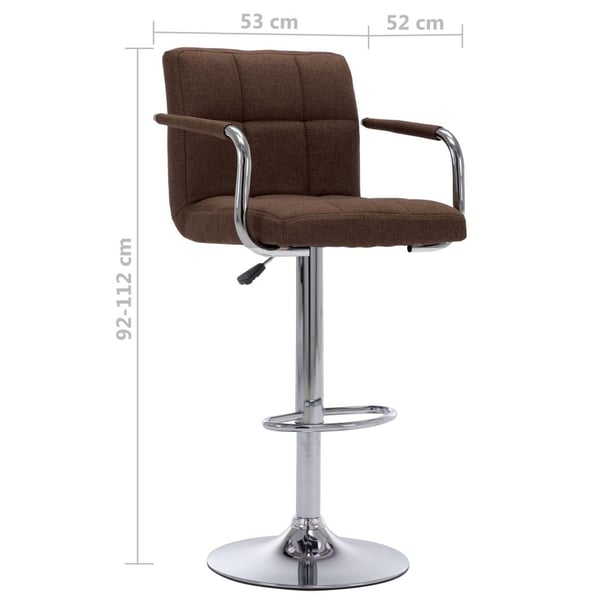 vidaXL barstole 2 stk. stof brun