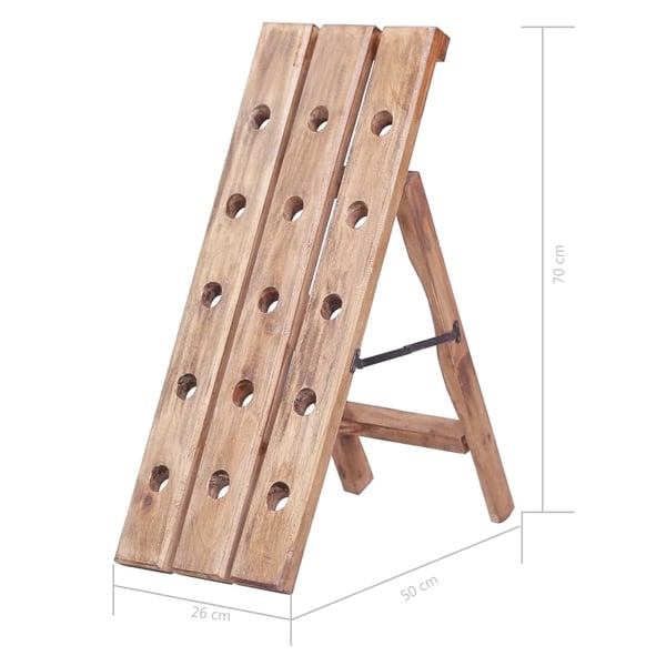 vidaXL Viinipulloteline 15 pullolle 26x50x70 cm täysi mahonki