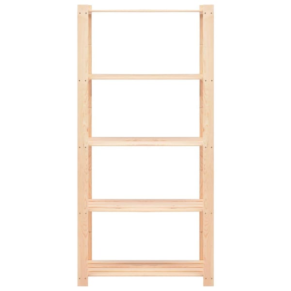 vidaXL Oppbevaringshylle 5 etasjer 80x38x170 cm heltre furu 250 kg