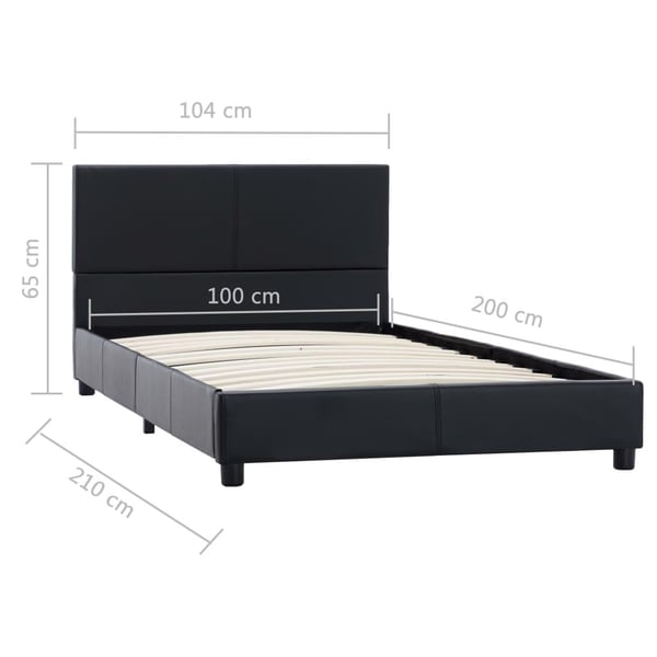 vidaXL sengestel 100x200 cm kunstlæder sort change1