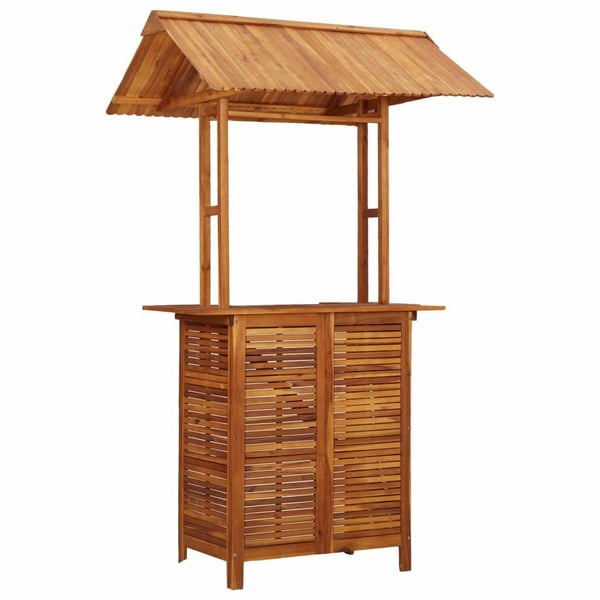 vidaXL Utendørs barbord med tak 113x106x217 cm heltre akasie