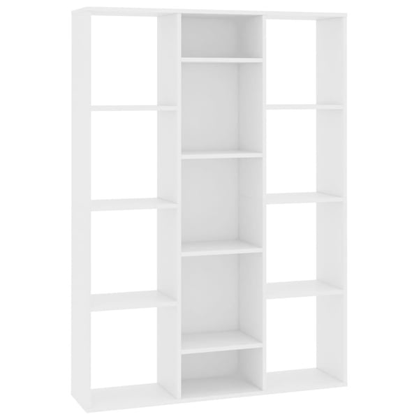 vidaXL Bokhylle/Romdeler hvit 100x24x140 cm sponplate