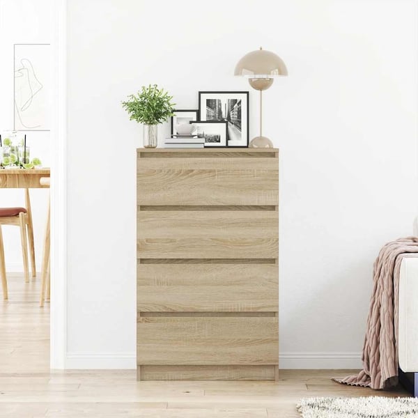 vidaXL Skjenk sonoma eik 60x35x98,5 cm konstruert tre