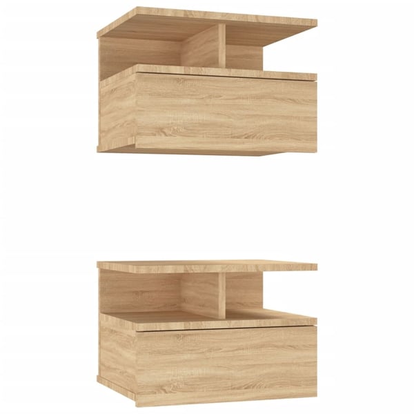 vidaXL Flytende nattbord 2 stk sonoma eik 40x31x27 cm konstruert tre