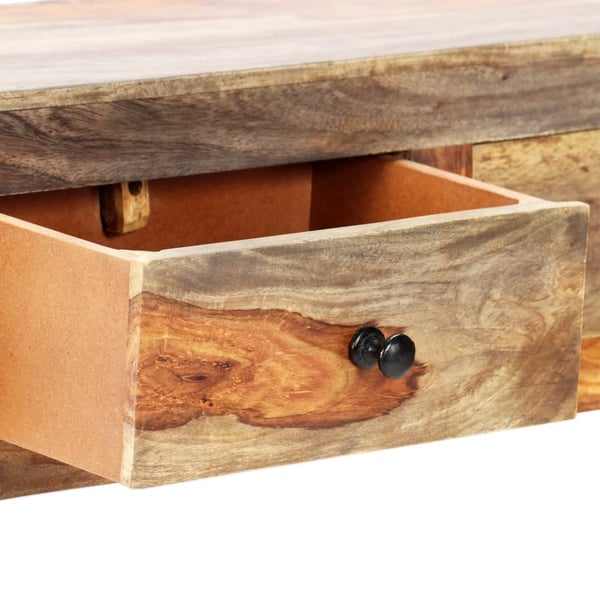 vidaXL Väggmonterat avlastningsbord 100x25x20 cm massivt sheshamträ
