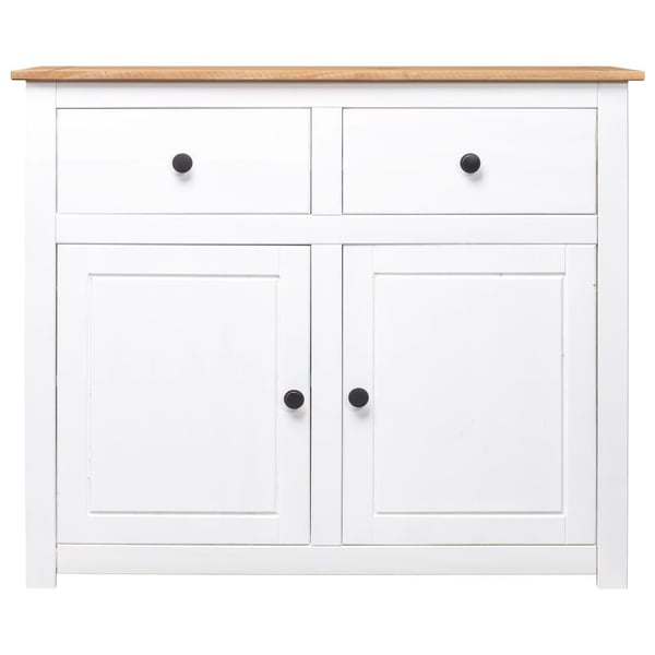 vidaXL Skjenk hvit 93x40x80 cm heltre furu Panama Range