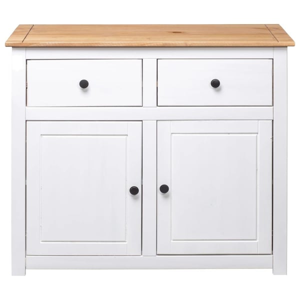 vidaXL Skjenk hvit 93x40x80 cm heltre furu Panama Range