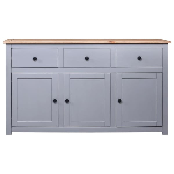 vidaXL Skjenk grå 135x40x80 cm heltre furu Panama Range