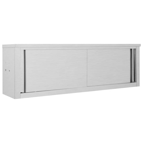 vidaXL Kjøkkenskap vegg med skyvedører 150x40x50 cm rustfritt stål