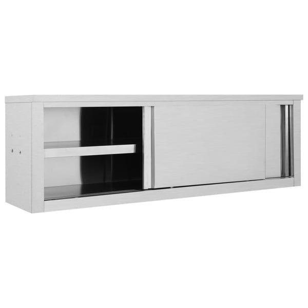 vidaXL Kjøkkenskap vegg med skyvedører 150x40x50 cm rustfritt stål
