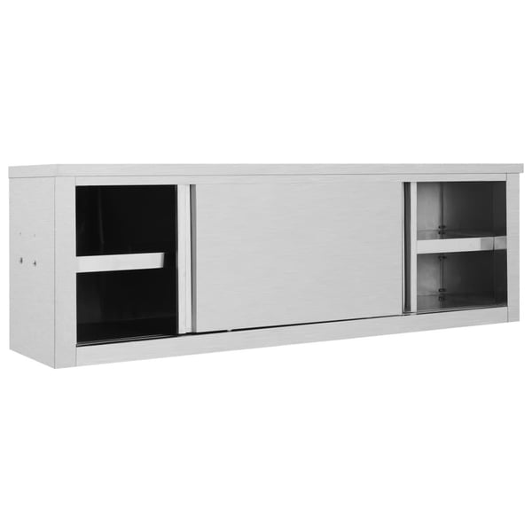 vidaXL Kjøkkenskap vegg med skyvedører 150x40x50 cm rustfritt stål
