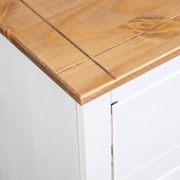 vidaXL Skjenk hvit 80x40x83 cm furu Panama Range