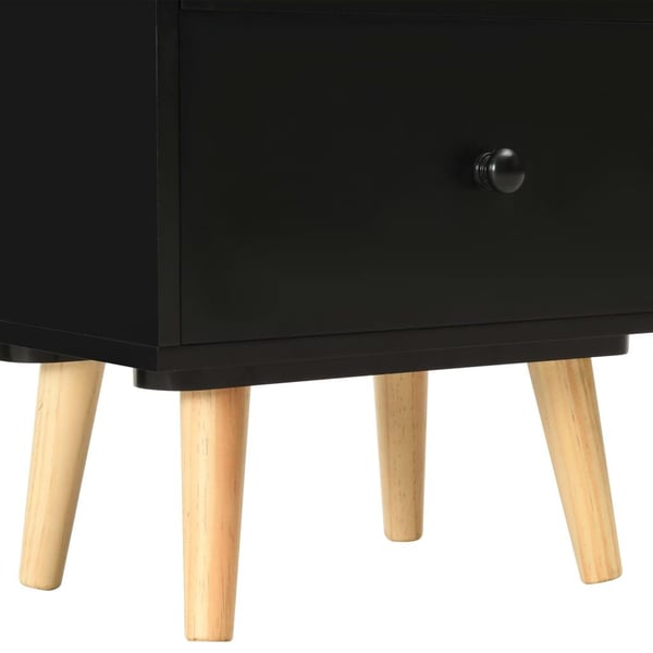 vidaXL Nattbord 2 stk svart 40x30x50 cm heltre furu