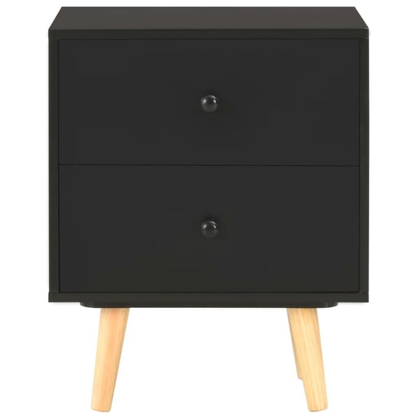 vidaXL Nattbord 2 stk svart 40x30x50 cm heltre furu