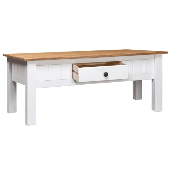 vidaXL Sofabord hvit 100x60x45 cm heltre furu Panama Range change2