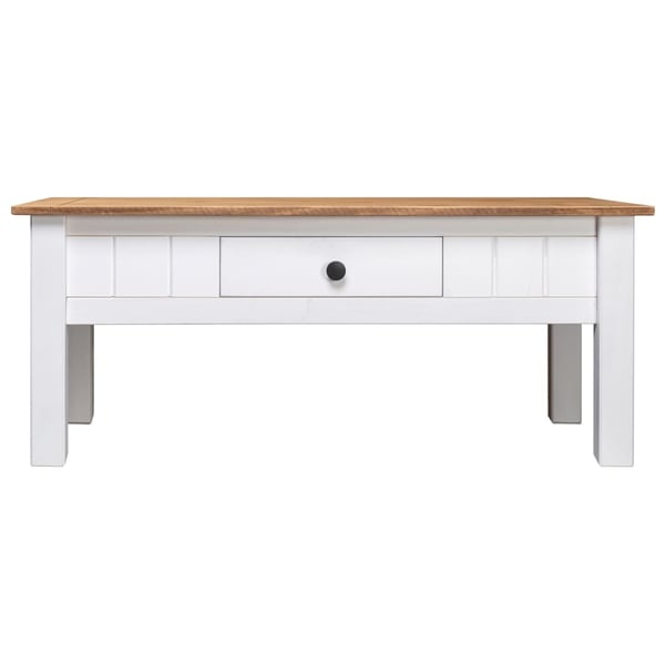 vidaXL Sofabord hvit 100x60x45 cm heltre furu Panama Range change2