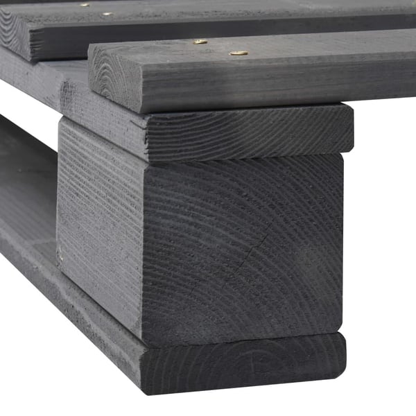 vidaXL palleseng massivt fyrretræ 140 x 200 cm grå