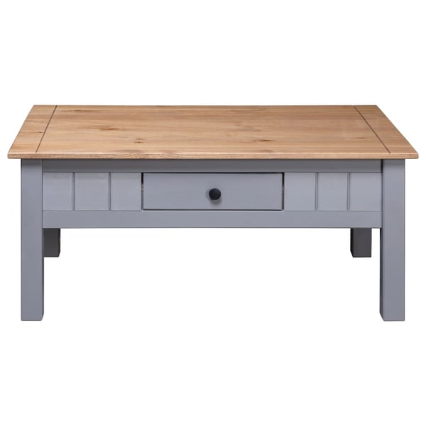 vidaXL Sofabord grå 100x60x45 cm heltre furu Panama Range change2