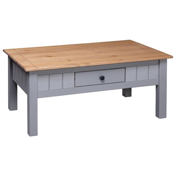 vidaXL Sofabord grå 100x60x45 cm heltre furu Panama Range change2