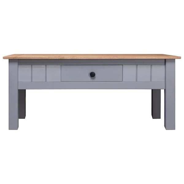 vidaXL Sofabord grå 100x60x45 cm heltre furu Panama Range change2