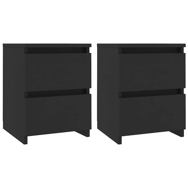 vidaXL Nattbord 2 stk svart 30x30x40 cm konstruert tre
