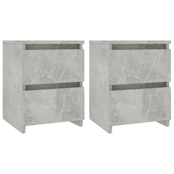 vidaXL Sängbord 2 st betonggrå 30x30x40 cm spånskiva