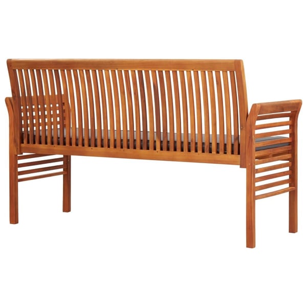 vidaXL 3-seters hagebenk med pute 150 cm heltre akasie