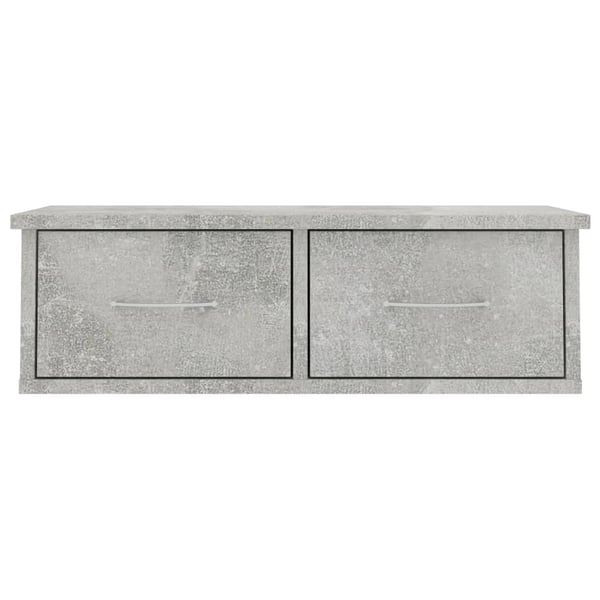 vidaXL Vegghylle med skuff betonggrå 60x26x18,5 cm konstruert tre