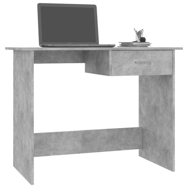 vidaXL Skrivebord betonggrå 100x50x76 cm konstruert tre