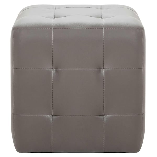 vidaXL puf 2 stk. 30 x 30 x 30 cm grå kunstlæder