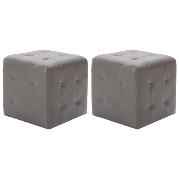 vidaXL puf 2 stk. 30 x 30 x 30 cm grå kunstlæder