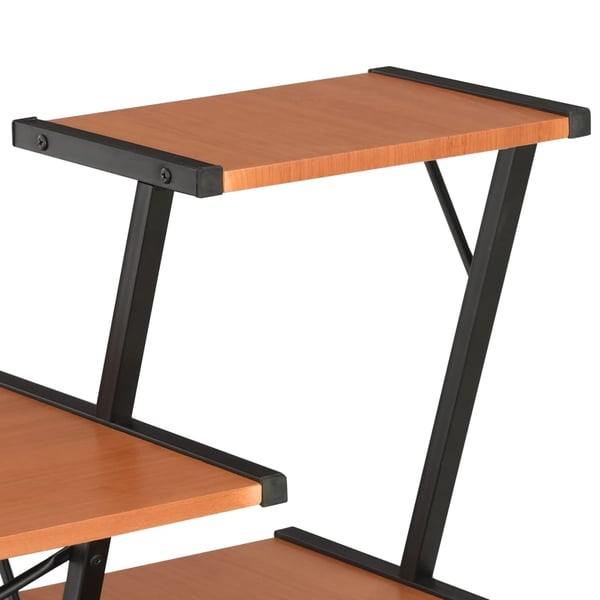 vidaXL Skrivebord med hylle svart og brun 116x50x93 cm