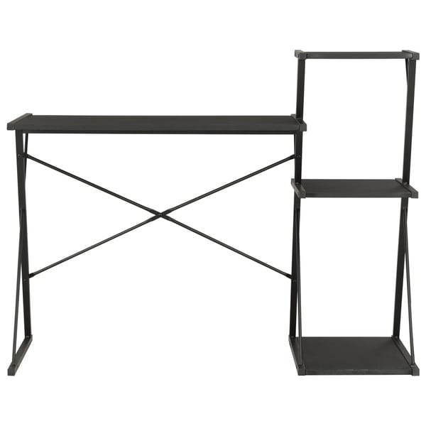 vidaXL skrivebord med hylde 116x50x93 cm sort
