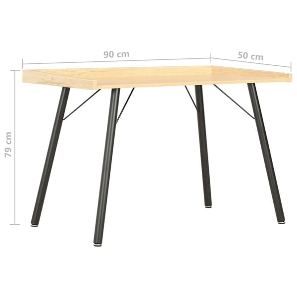 vidaXL Skrivebord eik 90x50x79 cm
