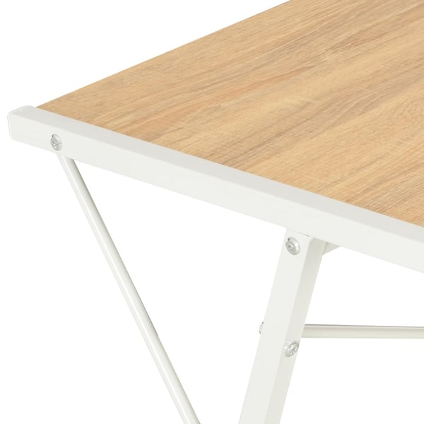 vidaXL skrivebord med hylde 116x50x93 cm hvid og egetræsfarve