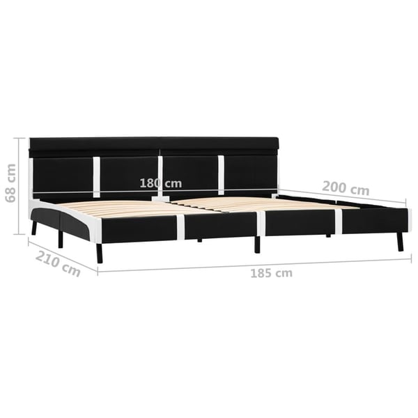 vidaXL sengestel med LED 180x200 cm kunstlæder sort change1