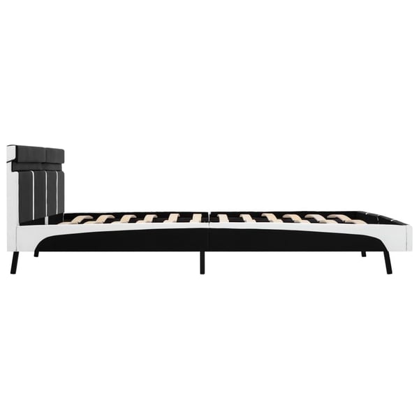 vidaXL sengestel med LED 180x200 cm kunstlæder sort change1