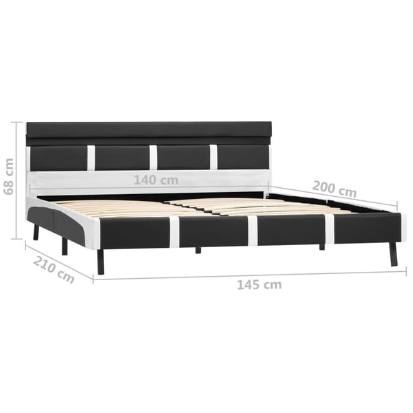 vidaXL sengestel med LED 140x200 cm kunstlæder grå change1