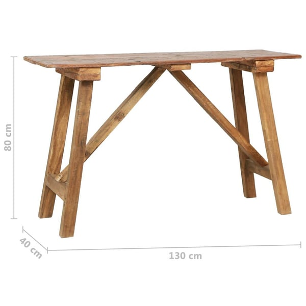 vidaXL Konsolipöytä 130x40x80 cm kierrätetty puu