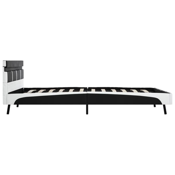 vidaXL sengestel med LED 160 x200 cm kunstlæder sort change1