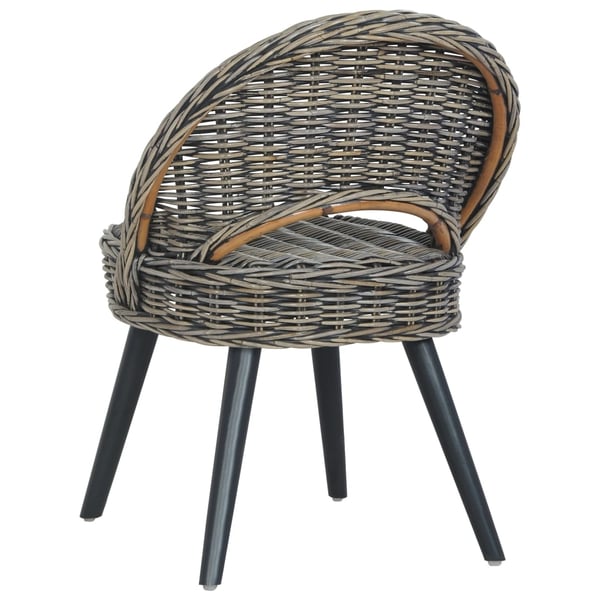 vidaXL lænestol kubu-rattan sort