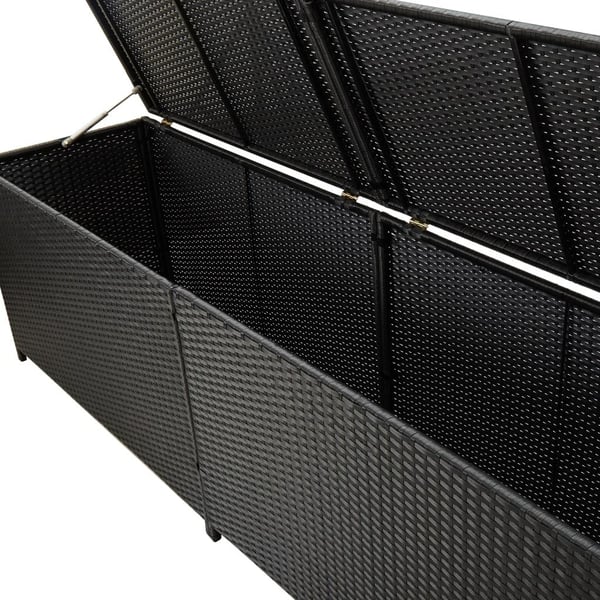 vidaXL opbevaringskasse til haven 200x50x60 polyrattan sort